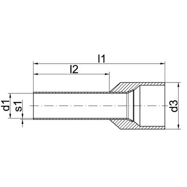 Insulated cable end-sleeve according to DIN with Easy-Entry