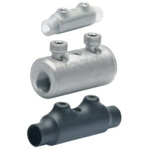 Insulated screw connector with threaded pin, bright finished